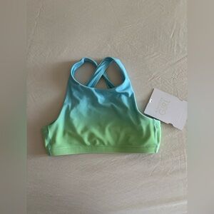 Athleta Girl Pastel Blue & Green Ombre High Neck Bikini Top – Size 7, NWT